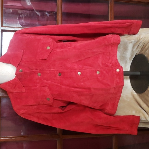 RAFAELLA SPRT Genuine Suede Trucker Jacket Western - Picture 1 of 9